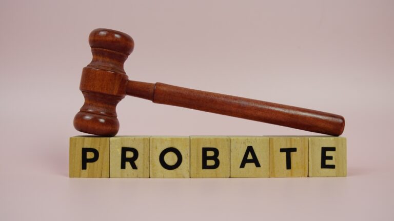 Probate word from wooden blocks and Gavel