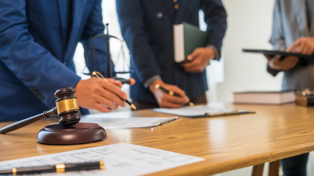 lawyers is working on the client's trial